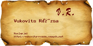 Vukovits Rózsa névjegykártya